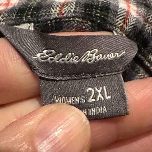 Eddie Bauer Plaid Button Front Light Flannel Shirt Women's Plus 2XL - Picture 2 of 8